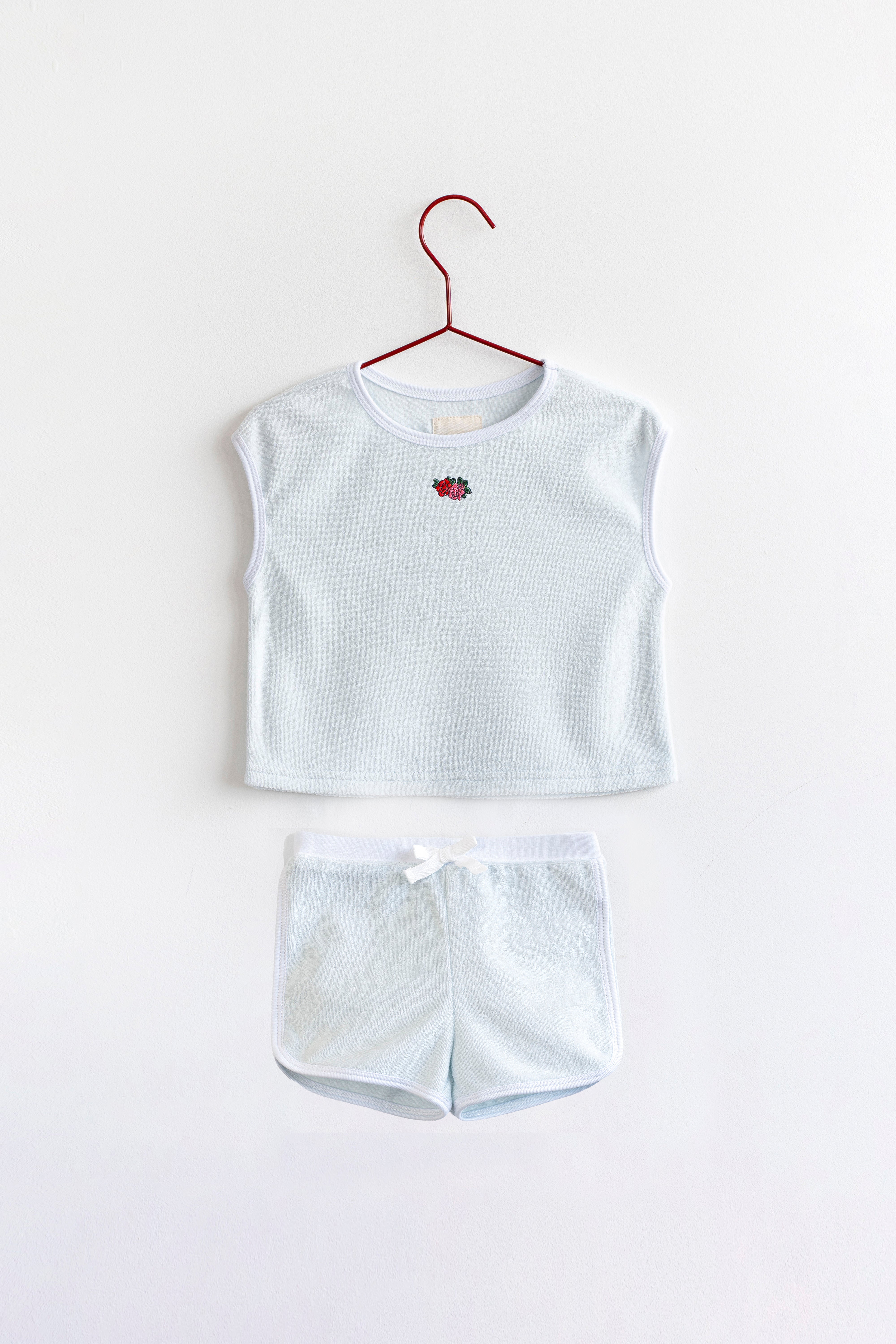 Blue Terry Floral Track Set