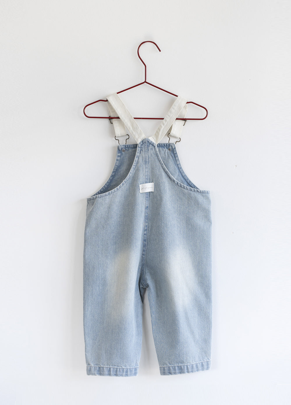 Distressed Denim Barrel Overalls