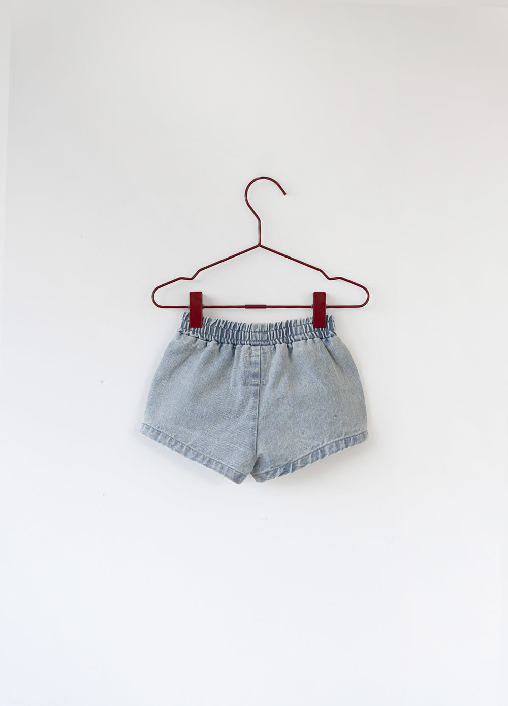 Distressed Denim Barrel Shorts
