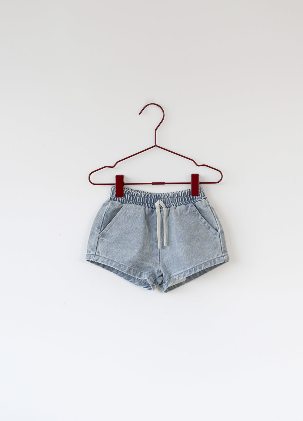 Distressed Denim Barrel Shorts