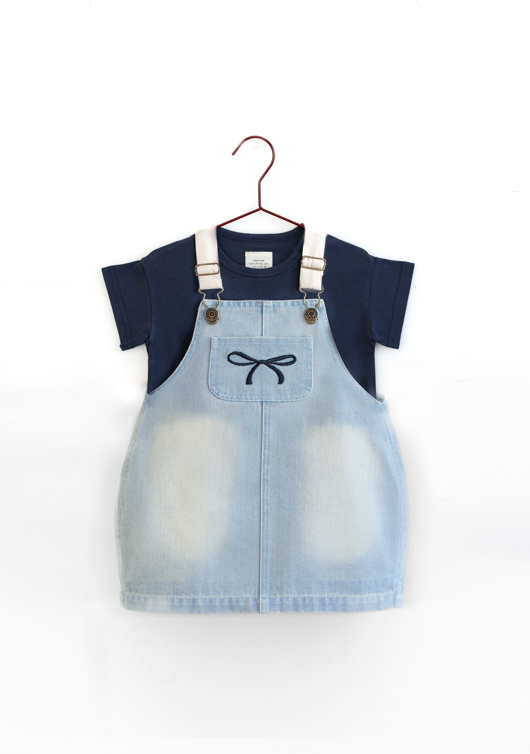 Denim Bow Barrel Dress