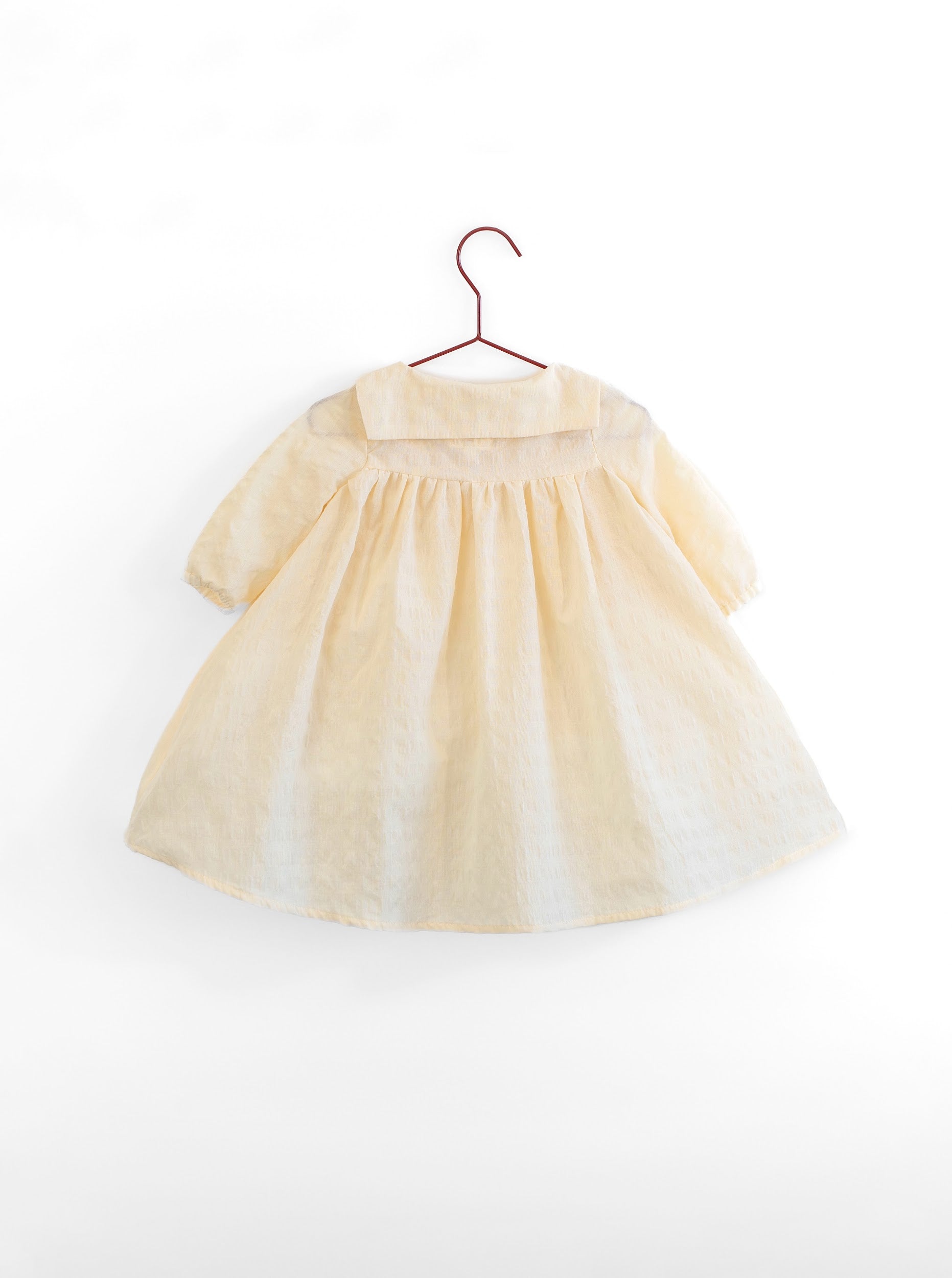 Vanilla Seersucker Dress- Long Sleeve