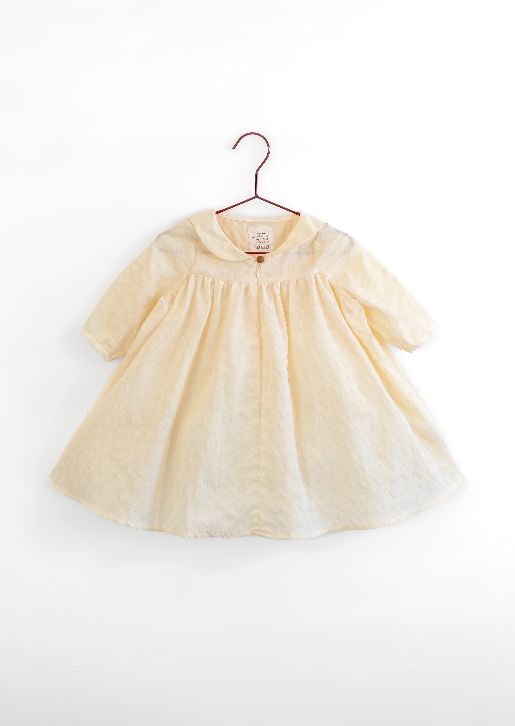 Vanilla Seersucker Dress- Long Sleeve