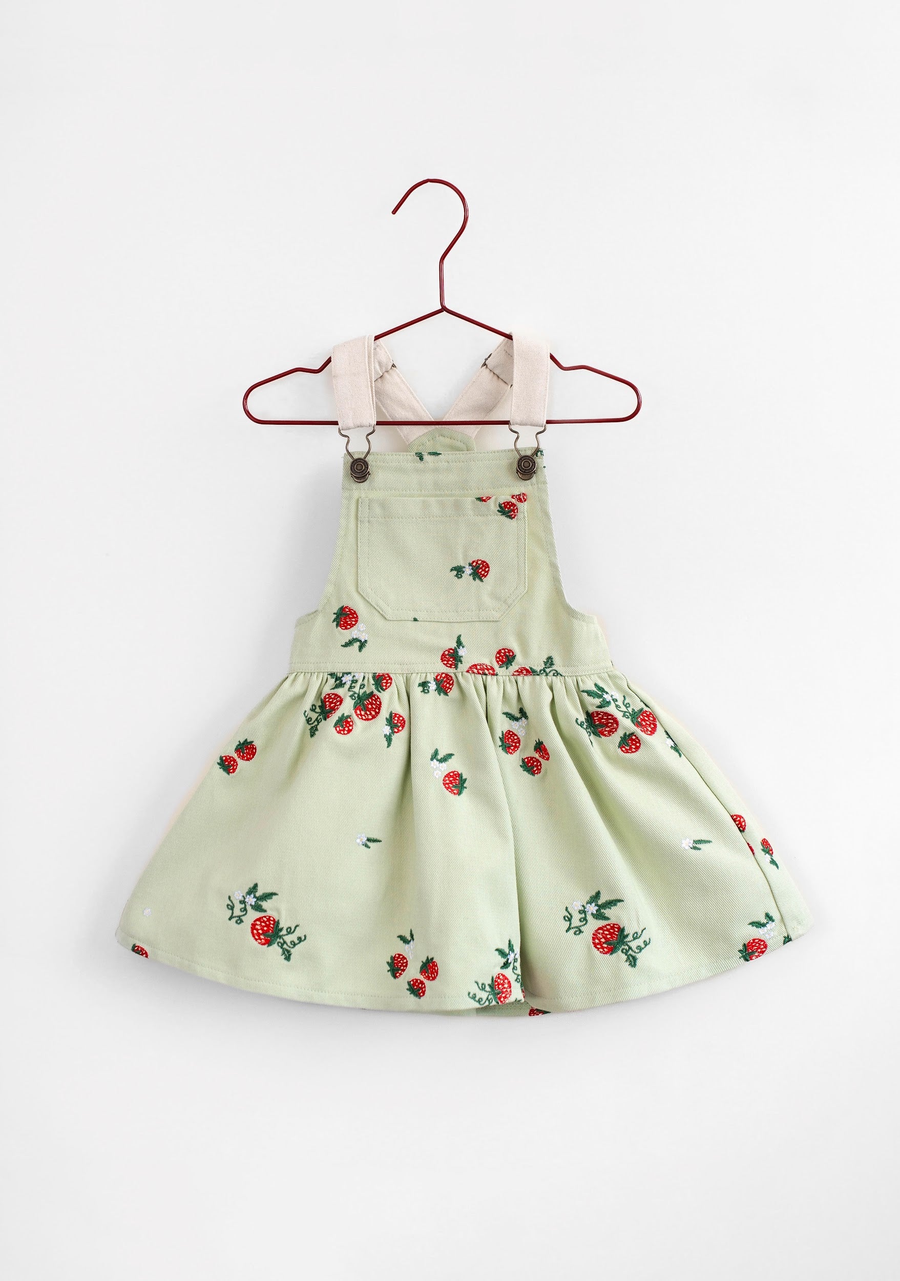 Strawberry Mint Embroidered Dress