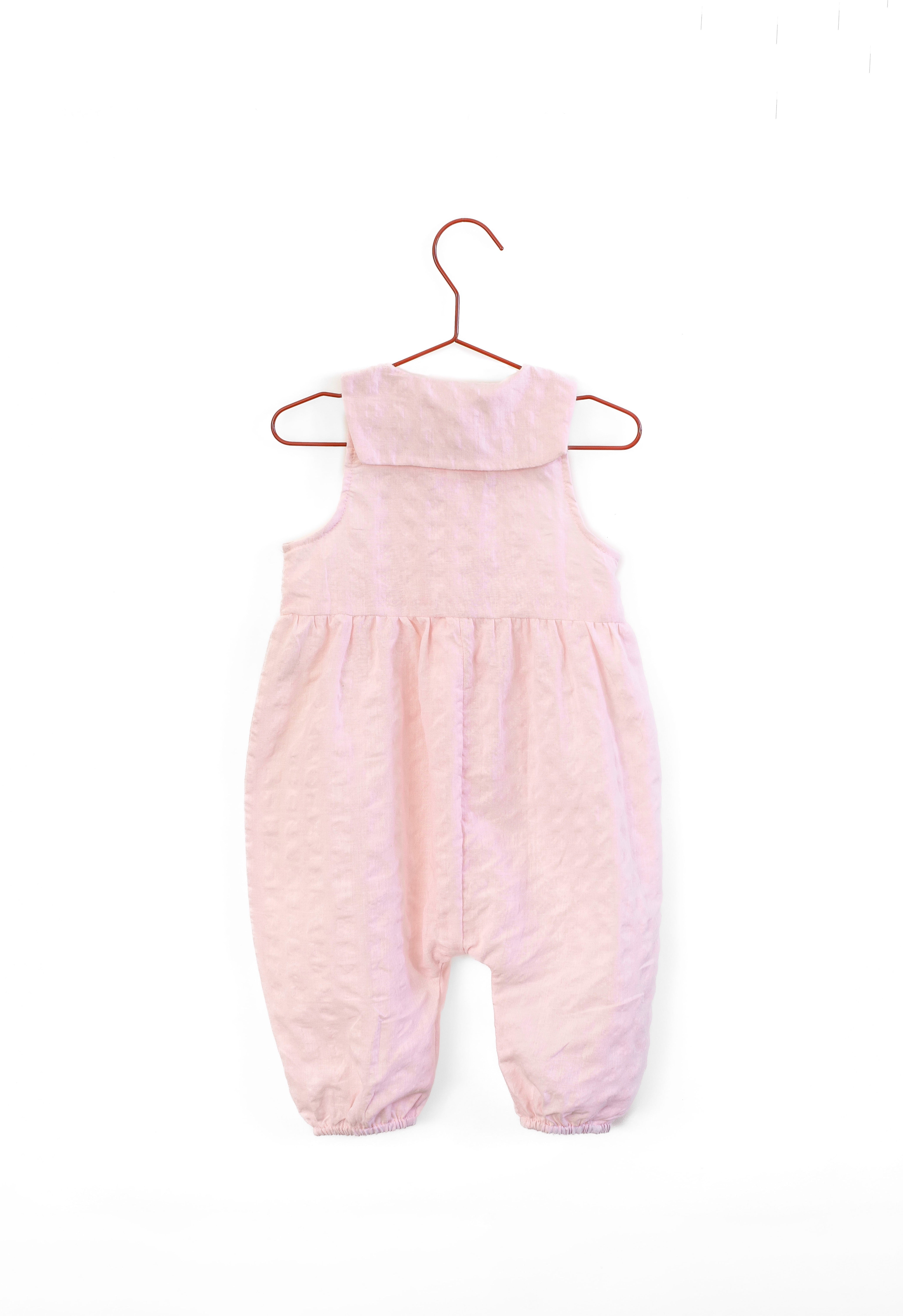 Pink Seersucker Romper