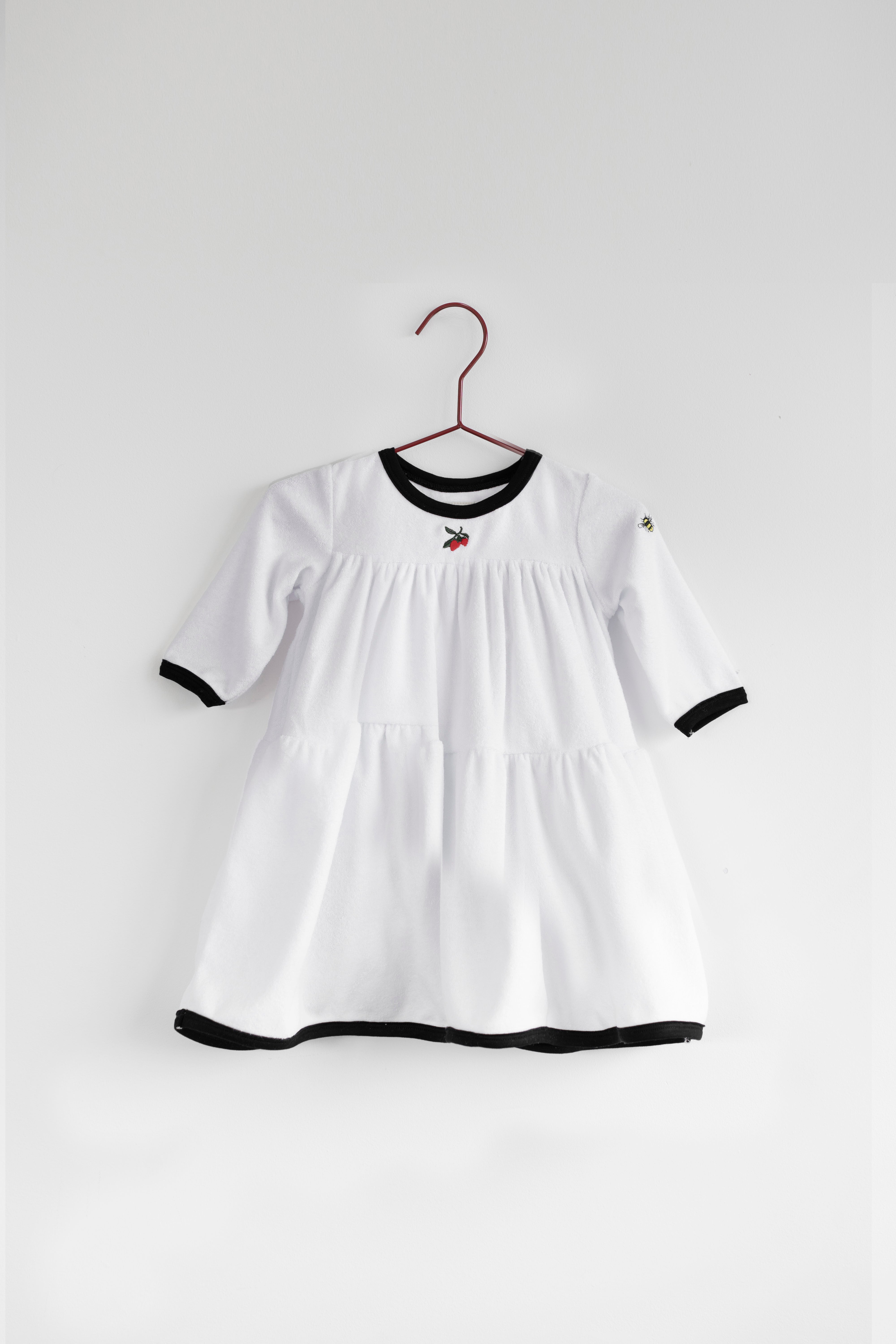 Terry Strawberry Long Sleeve Dress