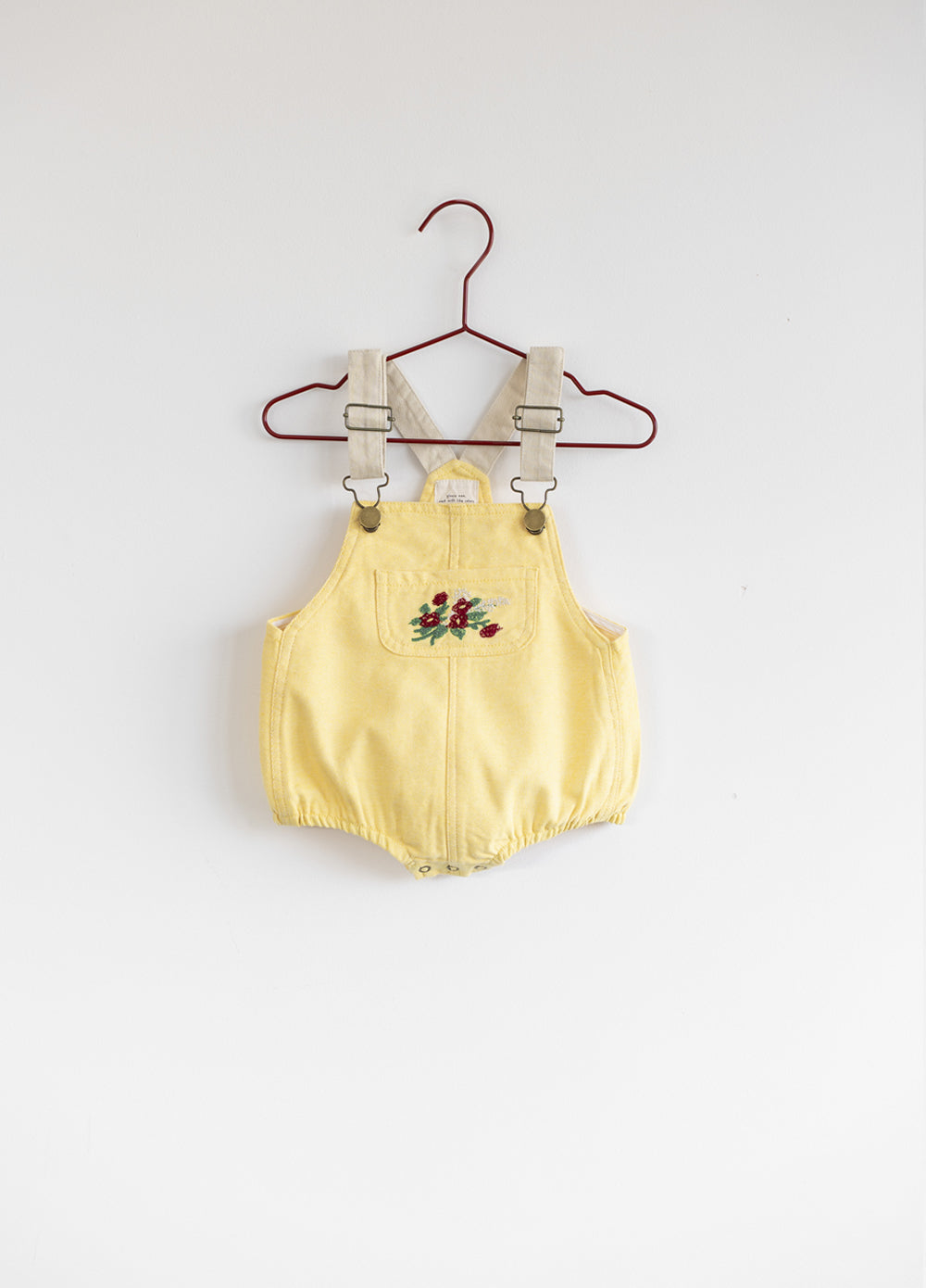 Yellow Denim Barrel Baby Romper
