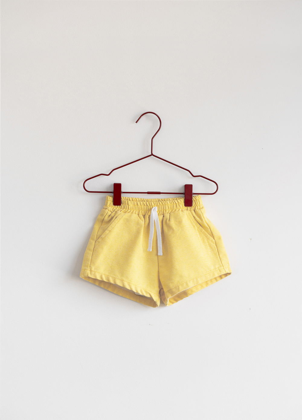 Yellow Denim Barrel Shorts