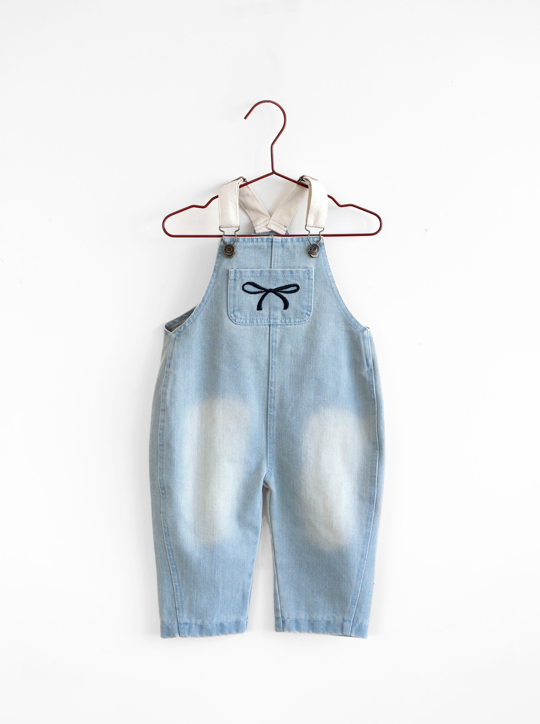 Denim Bow Barrel Overalls