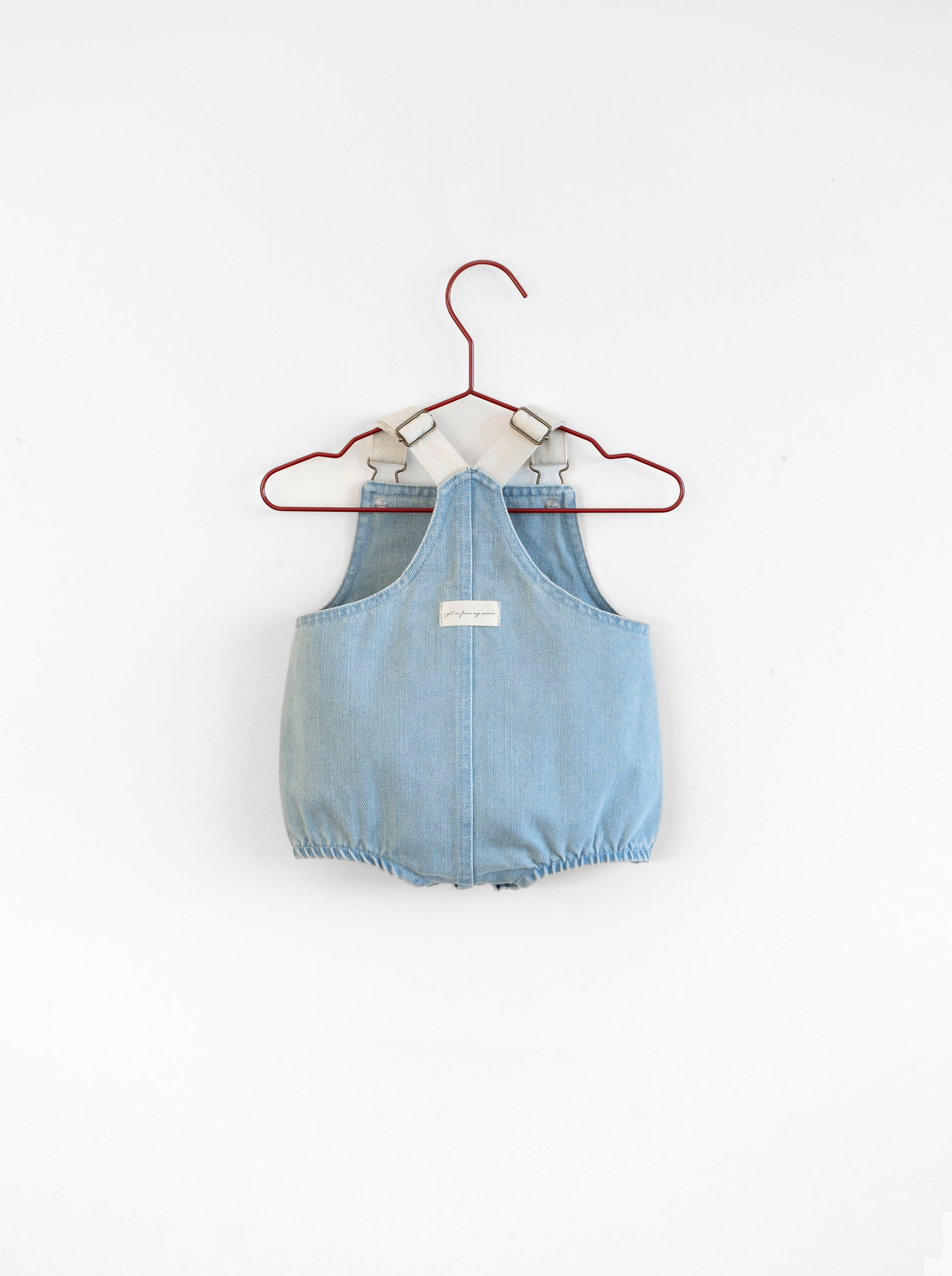 Denim Bow Barrel Romper