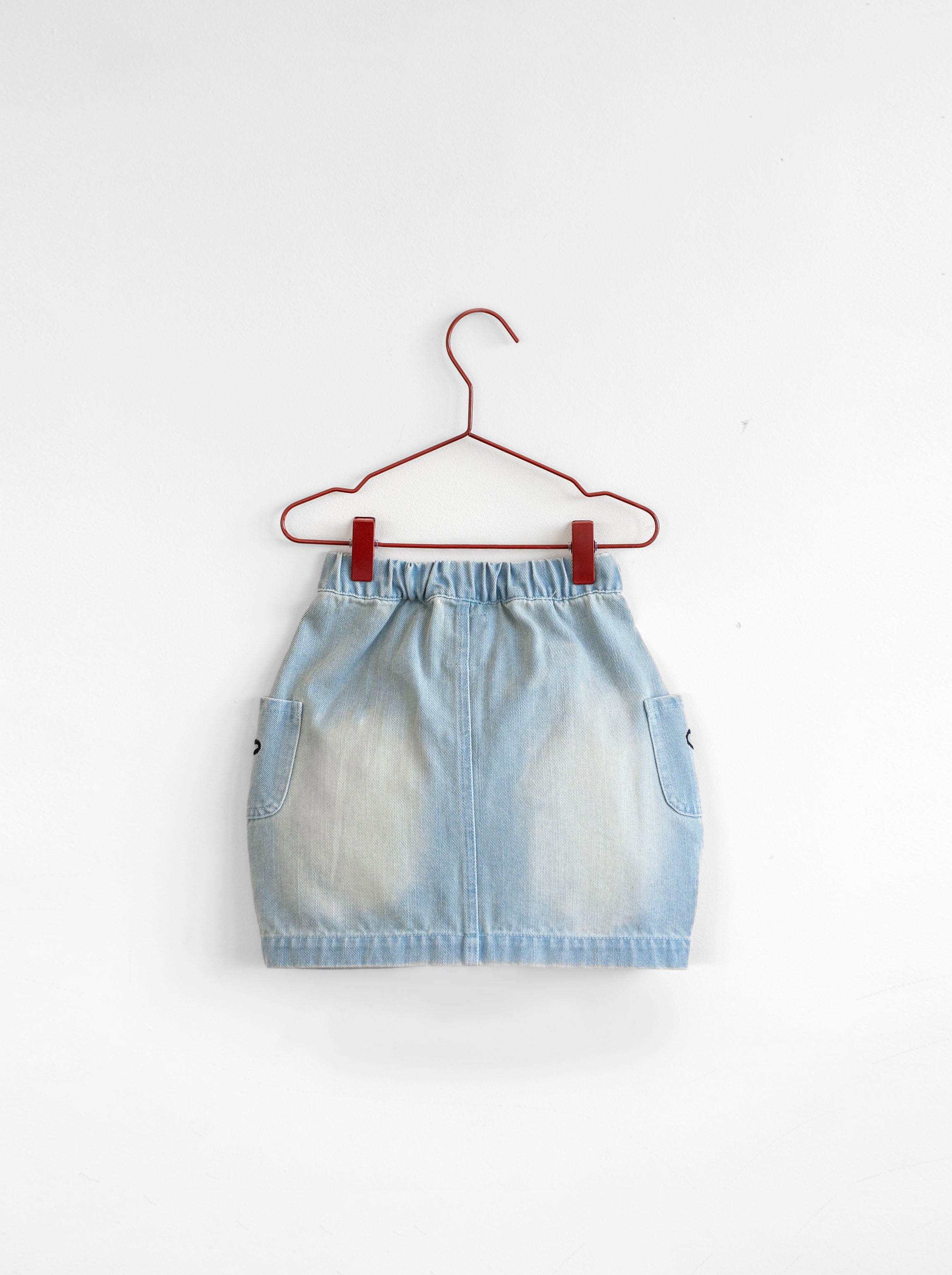 Denim Bow Barrel Skirt