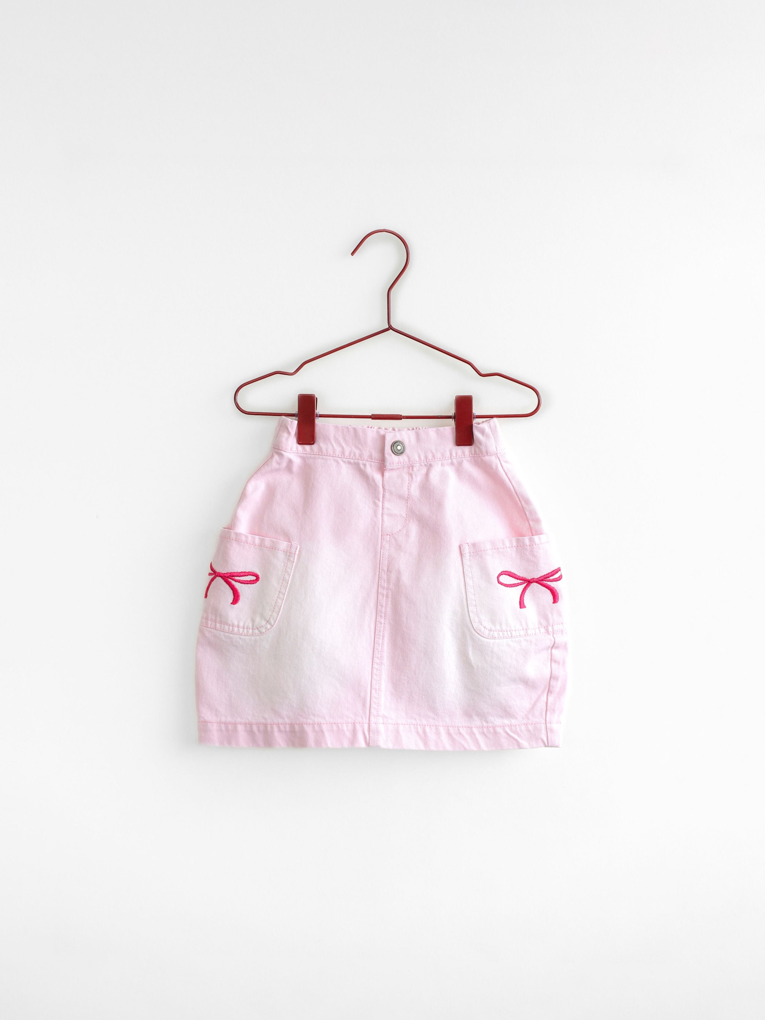 Pink Bow Barrel Skirt
