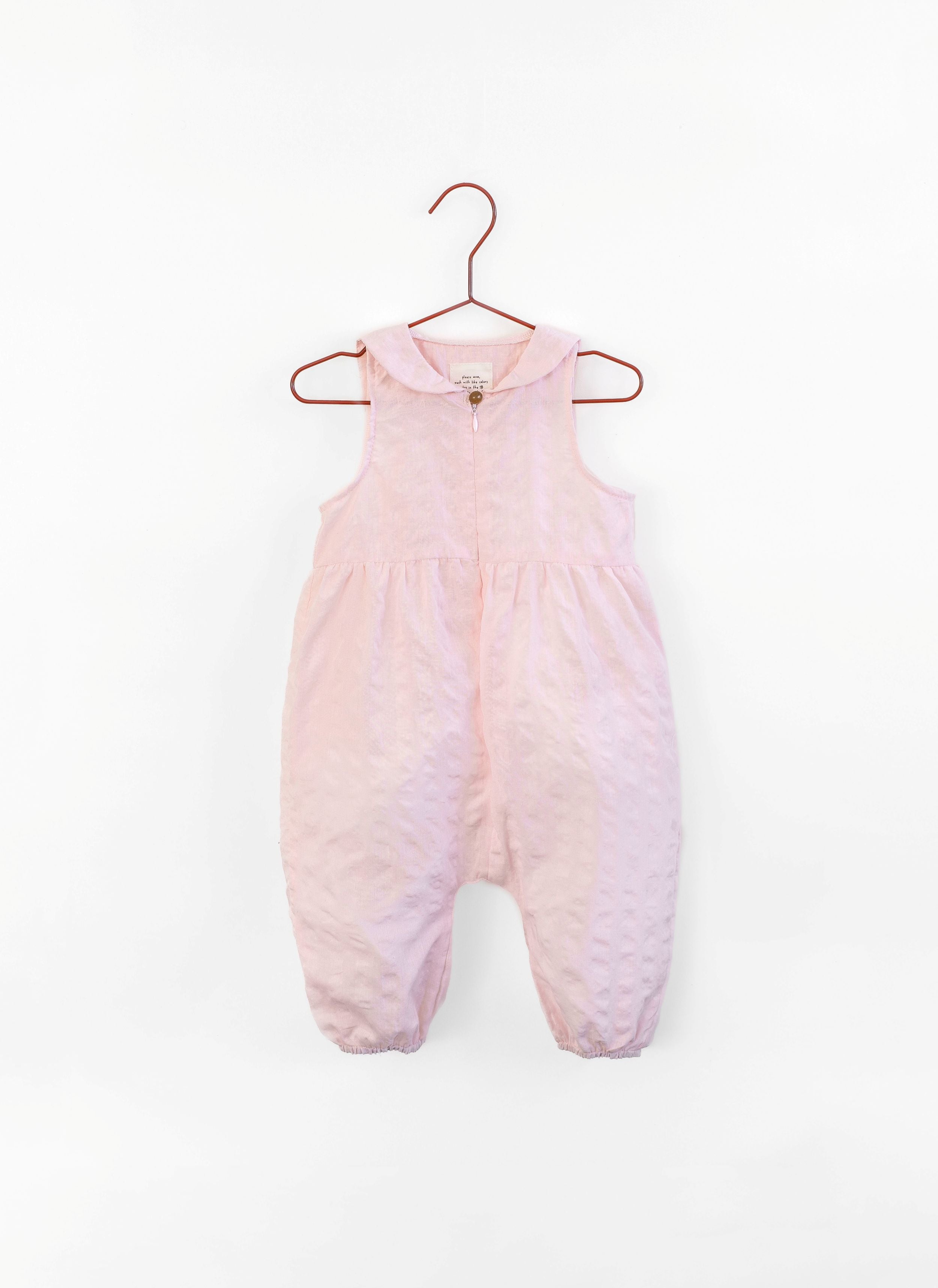 Pink Seersucker Romper